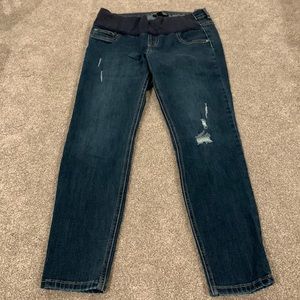 Size Medium Denim maternity skinny jeans, elastic front panel